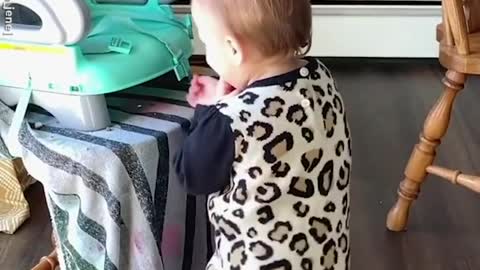Baby dancing giving its best life.
