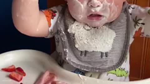 Baby Makes Mess With Yogurt