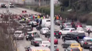 Pro-Palestine protesters have completely shut down the I-5 in downtown Seattle