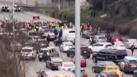 Pro-Palestine protesters have completely shut down the I-5 in downtown Seattle