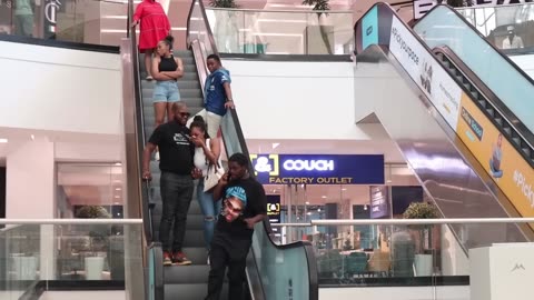 MAN THONG PRANK ON THE ESCALATOR