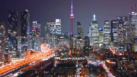 Stunning Toronto nights #canada #shorts #reels #travel #toronto