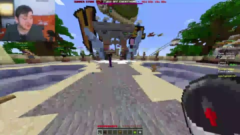 playing Mincraft Hypixel Live streamed on YouTube