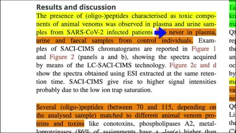 RESEARCHERS FOUND 70 TO 115 ANIMAL VENOM PROTEINS & TOXINS IN PEOPLE WITH COVID-19