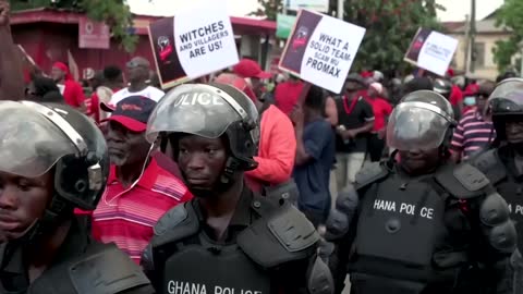 Ghanaian protesters demand president step down