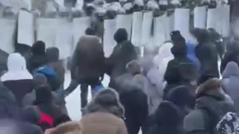 Protesters Clash with Riot Police in Russian Bashkiria