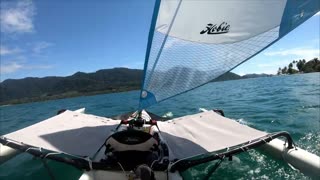 Old Hobie Tandem in Salakphet Bay of Kooh Chang