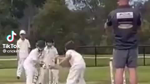 Kid take a wickets celebration