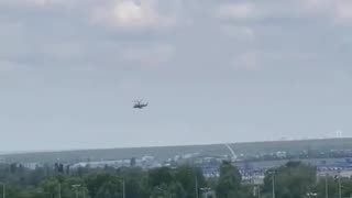 Russian helicopter dodging Wagner rockets