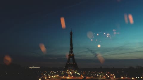 Beautiful View of Paris Eiffel Tower at Night