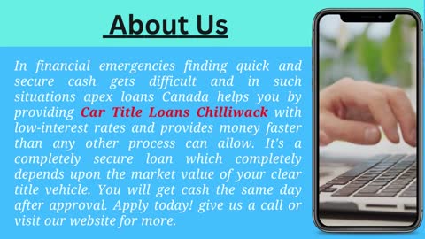 Borrow fast and secure cash with car title loans Chilliwack