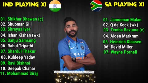 India 2nd ODI Playing 11 India vs South Both Team Playing 11 Camparison IND vs SA playing 11