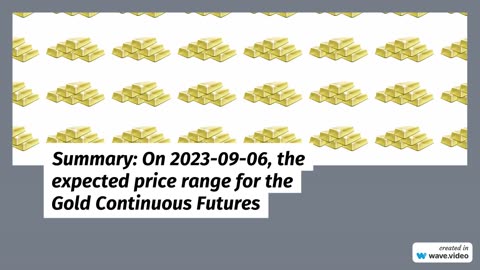 Gold Expected Price Range for 9-6-23.