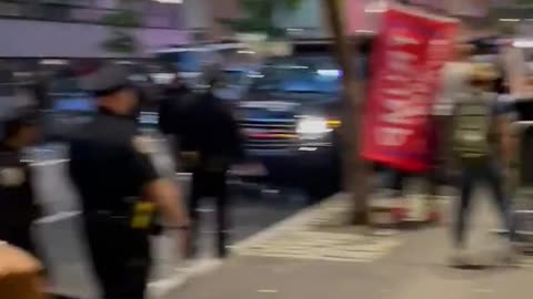 New Yorkers gather outside Pace University as gubernatorial debate gets underway