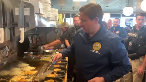 Ron DeSantis Gives Breakfast To First Responders