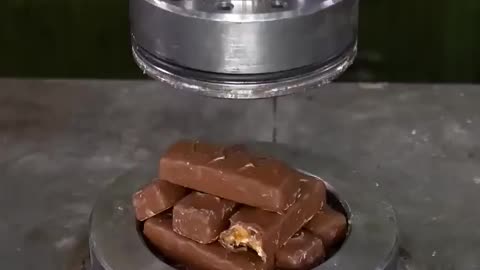 Reeses chocolate VS hydraulic press