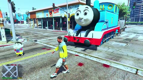 Shinchan and Franklin Stop Break Fail Thomas Train in GTA 5 Hindi Thomas Train in GTA 5_1080pFH