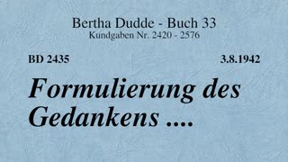 BD 2435 - FORMULIERUNG DES GEDANKENS ....