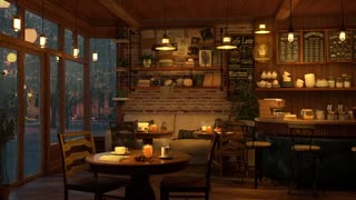 Rainy Jazz Cafe Slow Jazz Music in Coffee Shop Ambience for Work, Study and Relaxation