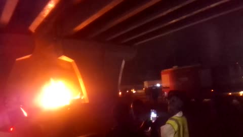 Burning car