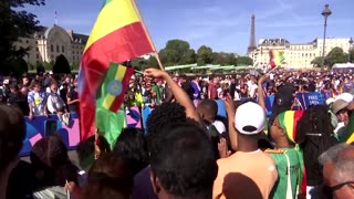 Ethiopians celebrate Tamirat Tola's Olympic marathon gold