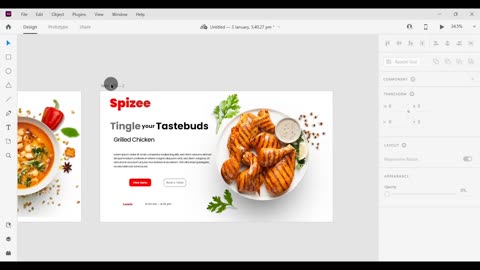 Design Spizee Food in Adobe XD UI / UX Part 2 ( Wireframe, Prototype, Export) Adobe Tutorial