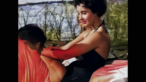 A Place in the Sun 1951 Elizabeth Taylor Montgomery Clift scene 2 colorized remastered 4k