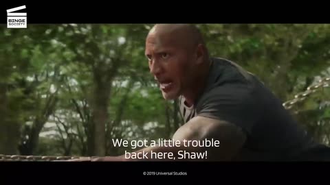 FASR AND FURIOUS . HOBBS VS SHAW . HELICOPTER VS TRUCKS HD CLIP