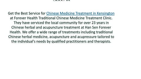 Chinese Medicine Treatment in Kensington