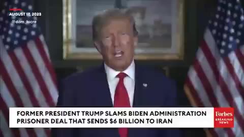 🚨DEVELOPING: Aug 2023 President Trump criticized Joe Biden for giving Iran $6 billion dollars