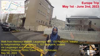 May 5th, 2023 Walk: Hlemmur Square bus stop toward Hallgrimskirkja Church, Reykjavik, Iceland