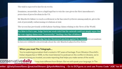 Conservative Daily: Does Fox Intend to Settle Instead of Fighting for the Truth of Election Integrity? With David Clements