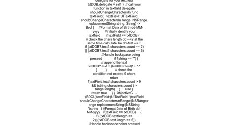 Entering Date in dd-MM-yyyy format using numeric keyboard in UITextField