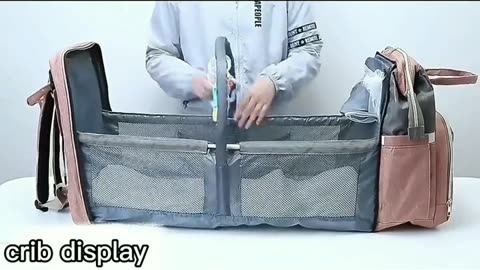 Mommy Baby Diaper Bag Backpack Changing Pad Shade Mosquito Net Wet and Dry Carrying USB Charging