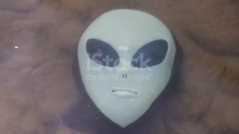 Alien mask on the background of nature