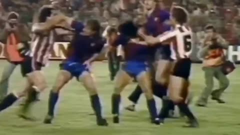 Maradona fight against Athletic Bilbao in 1984