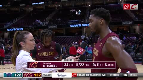 Darius Garland and Donovan Mitchell on scoring 75 combined points in Cavs' 2OT win vs. Hornets