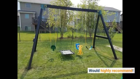 Watch Detailed Review: Eastern Jungle Gym Easy 1-2-3 A-Frame 2 Brackets for Swing Set with All...