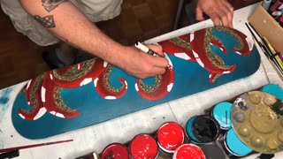 Custom skateboard painting project