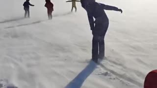 Surfing on a frozen lake 😍😍😍😍