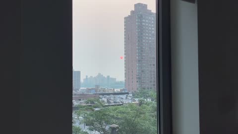Red Sun Rising over NYC