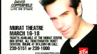 March 13, 2001 - Indianapolis Ad for David Copperfield Performance, 'Collectors' Caravan'