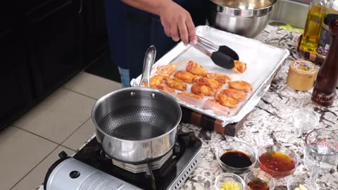Honey Garlic Chicken Wings LIVE | Appetizers with AB