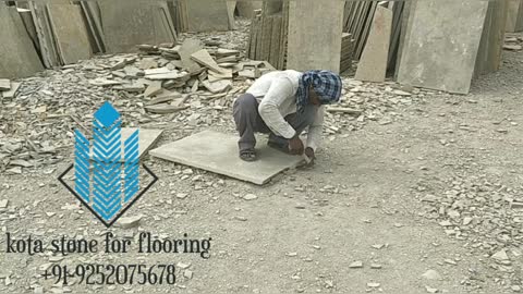 Kota stone hand cutting process (for information call us 9252075678)