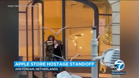 Armed man holds hostage inside Amsterdam Apple Store for crypto ransom, run over by officers
