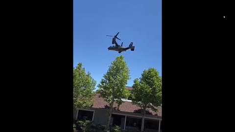 ALERT! Corrupt Gov sending Assault Vehicles Around US - USMC OSPREY aircraft in Larksper, CA.