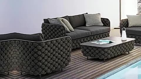 Modern Hotel Wicker Outdoor Furniture High Quality Luxury Garden Patio Outdoor Rattan Sofa