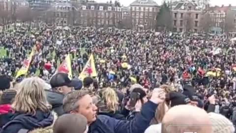 MASSIVE Rally In Amsterdam Against Lockdowns