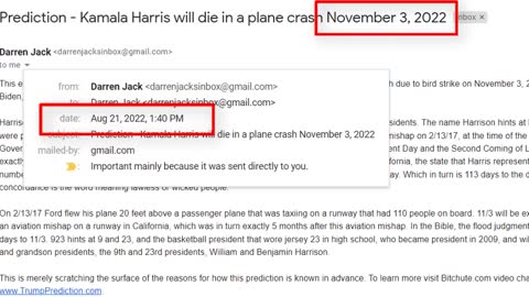 Prediction - CORRUPT FBI and HOOVER = Harris' plane will crash Nov 3