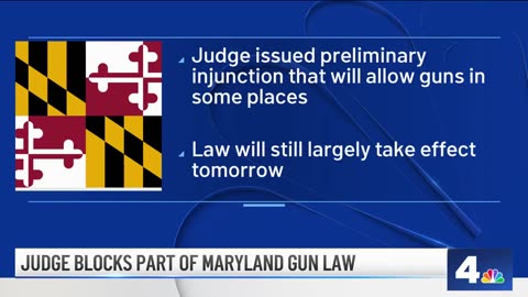 Maryland - Judge blocks part of Maryland Unconstitutional New Gun Law SB1